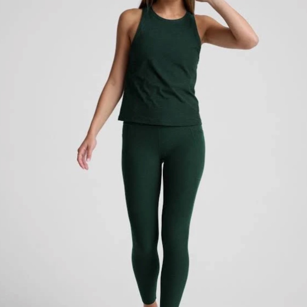 Beyond Yoga Spacedye Caught in the Midi High Waisted Legging in Dark Spruce XS